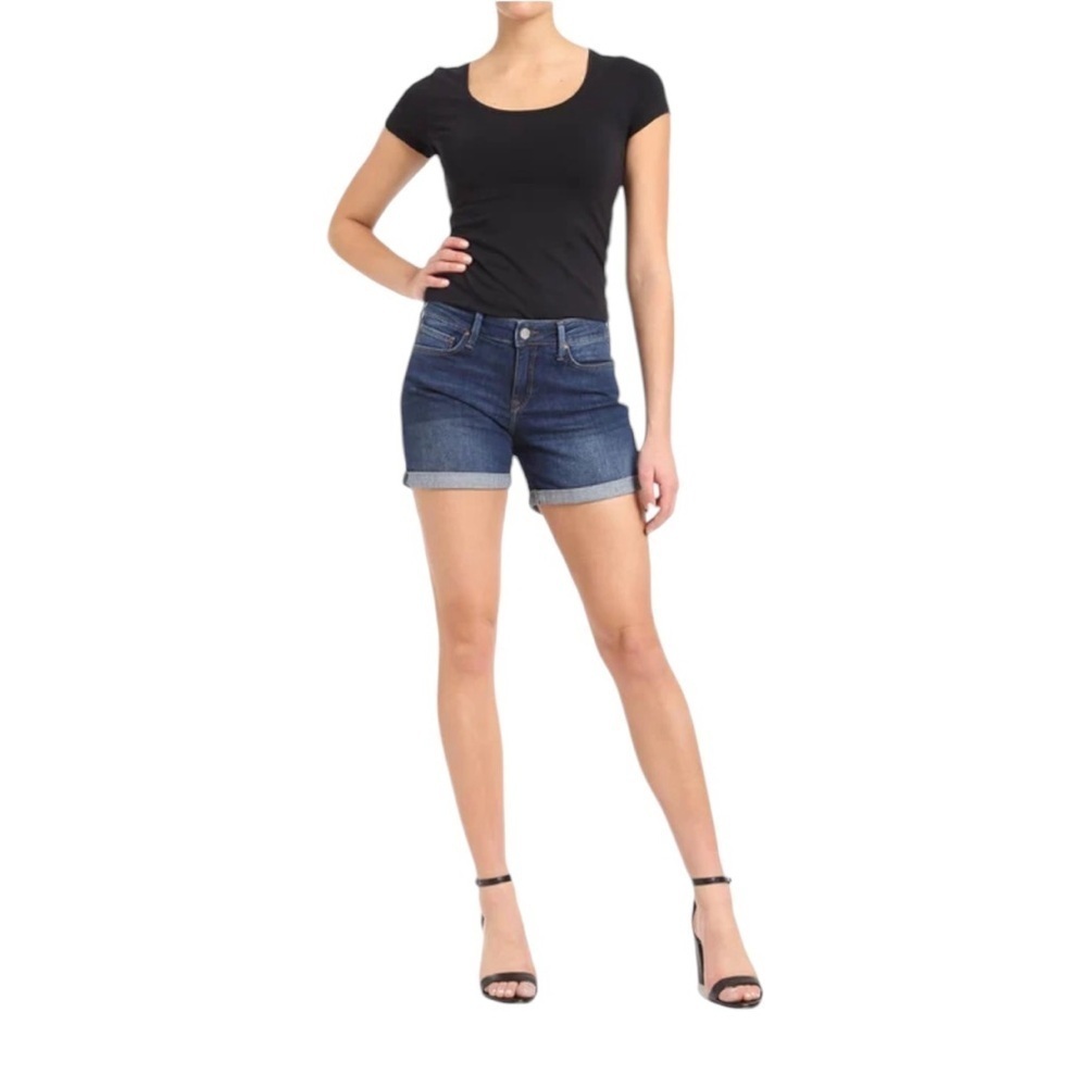 NWOT MAVI Cuffed Denim Jean Shorts Medium Wash Mid-rise Women's Size 25